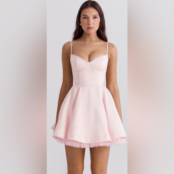 House of CB Minimoiselle Ballerina Pink Tulle Mini Dress Sz L - Picture 2 of 8